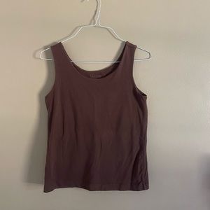 L.L. Bean Brown Tank Top With Built In Bra.